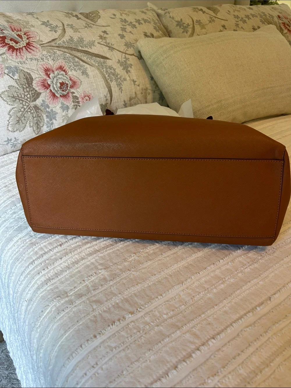 Tory Burch Brown Leather Tote Laptop Bag
